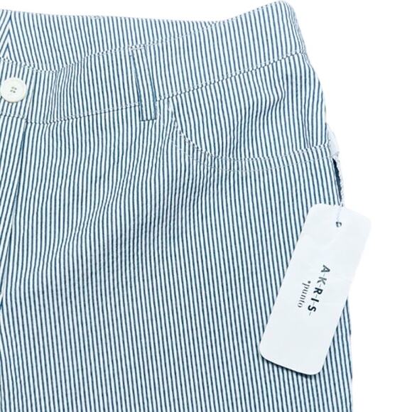 Akris Punto Striped Blue/White Faye Boot-Cut Pants | Size 6 - Picture 4 of 8